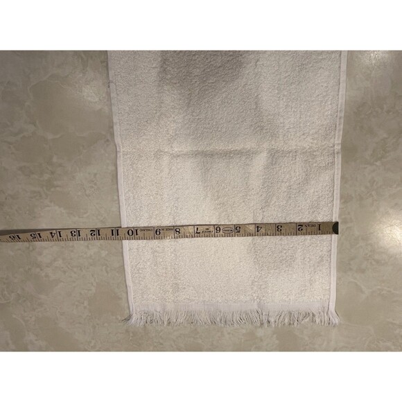Vtg Cannon Monogrammed Hand Towel Off White Gold Glam Hollywood Regency USA - Picture 5 of 5